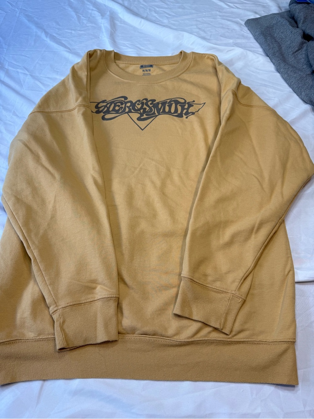 Aerosmith Logo Crewneck Sweatshirt in Mustard